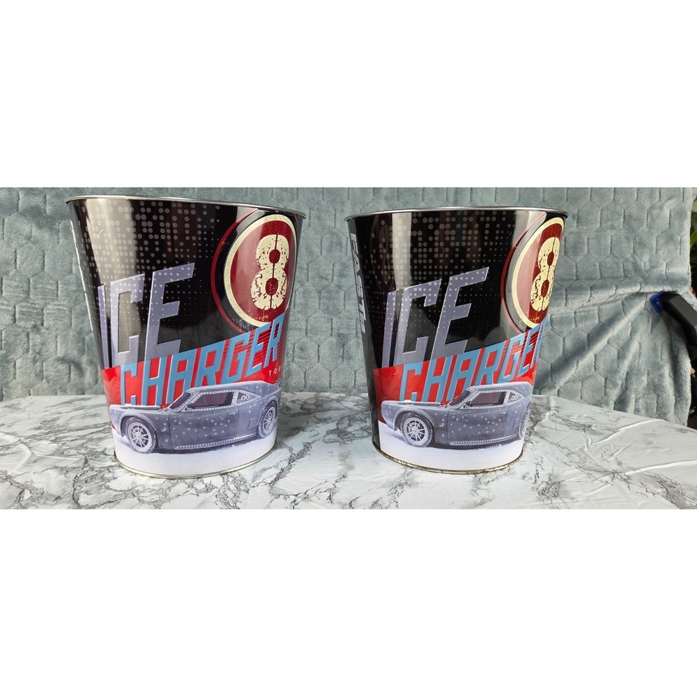Fast 8 Fate of the Furious Ice Charger Toretto Metal Popcorn Bucket (Set of 2)